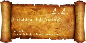 Leichter László névjegykártya